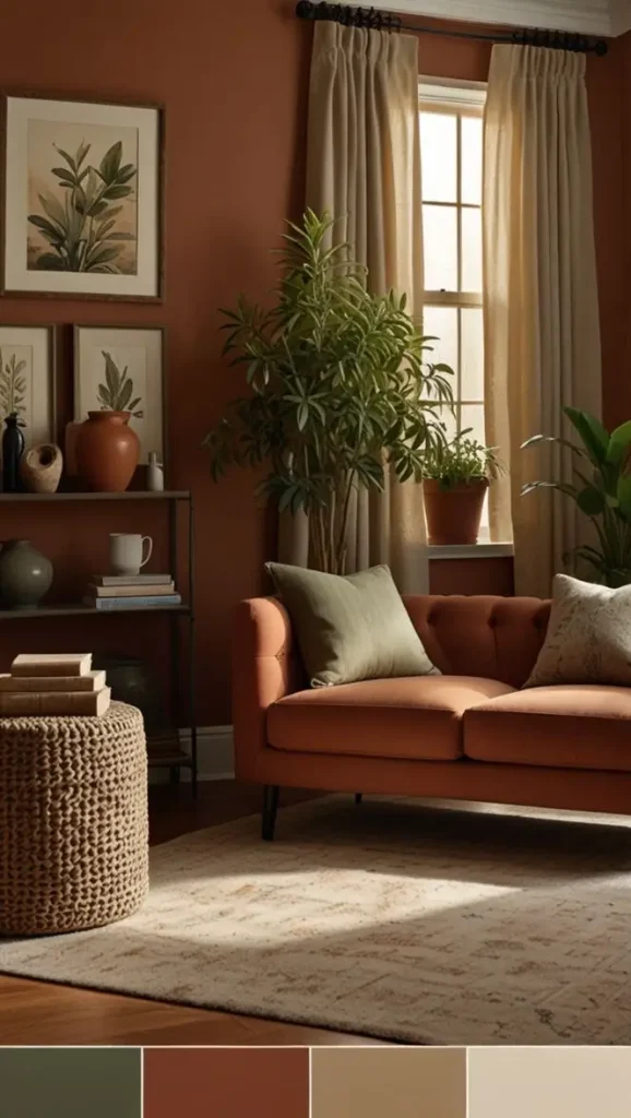 5 Perfect Boho Living Room Color Palette Ideas to Try 1 1. Earthy Elegance