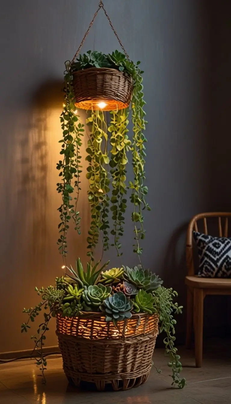 19 Clever Boho Kitchen Above Cabinet Decor Ideas 3 1. Lush Greenery for a Nature-Inspired Look