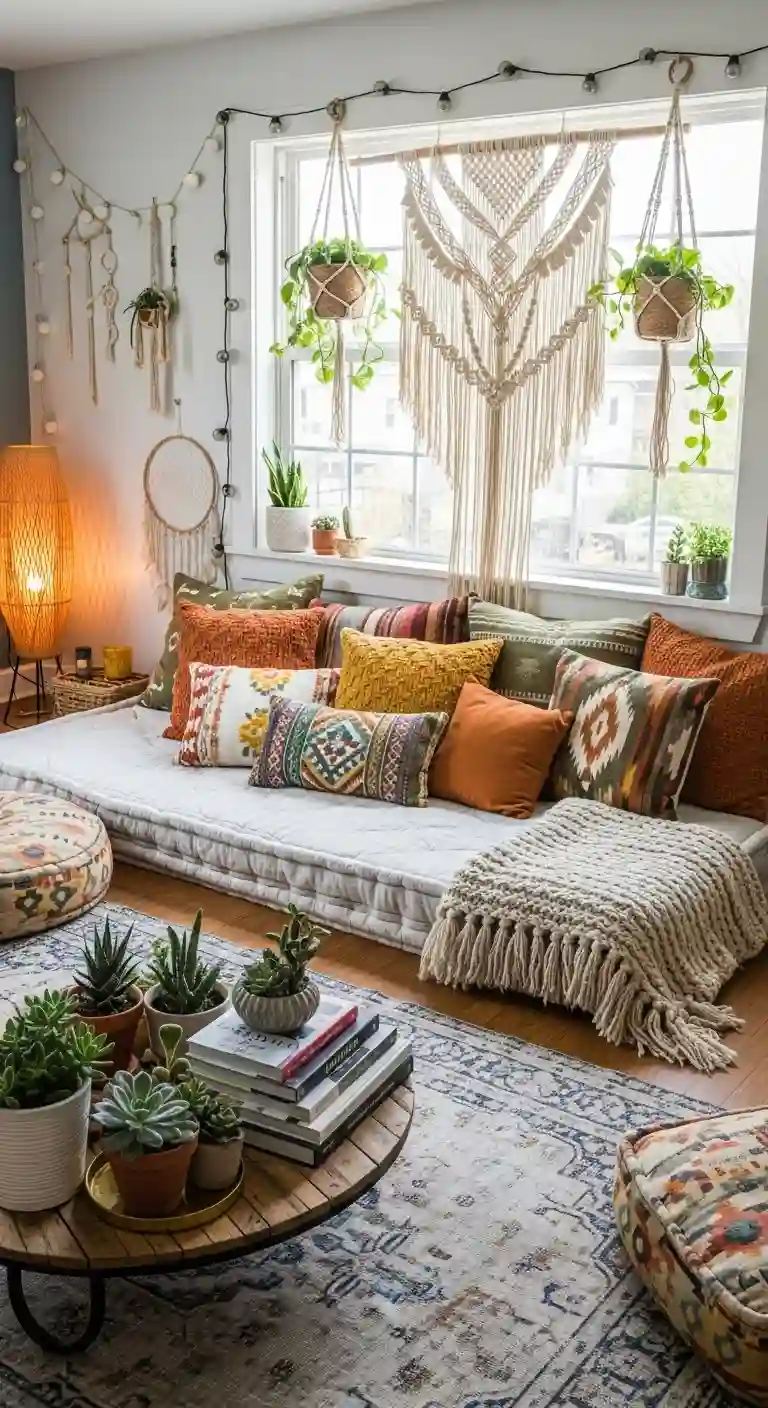 23 Comfy Boho Living Room Floor Seating Ideas for a Relaxed Space 12 10. Floor Daybeds
