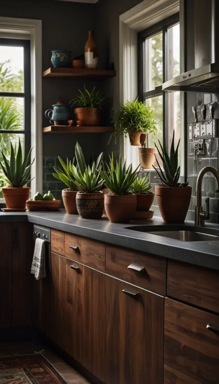 19 Boho Kitchen Brown Cabinet Designs to Inspire Your Next Remodel 12 10. Go Bold With Green and Brown