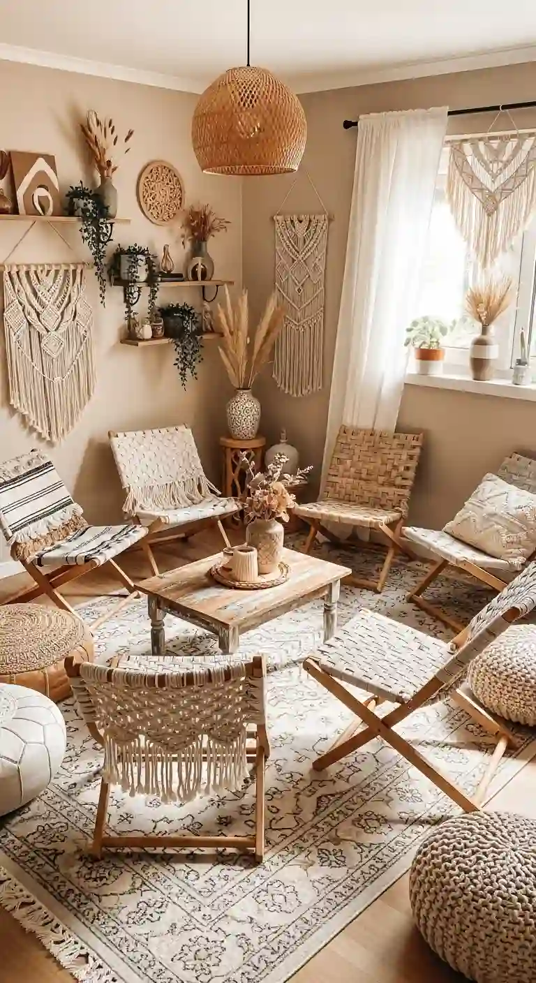 23 Comfy Boho Living Room Floor Seating Ideas for a Relaxed Space 13 11. Foldable Floor Chairs