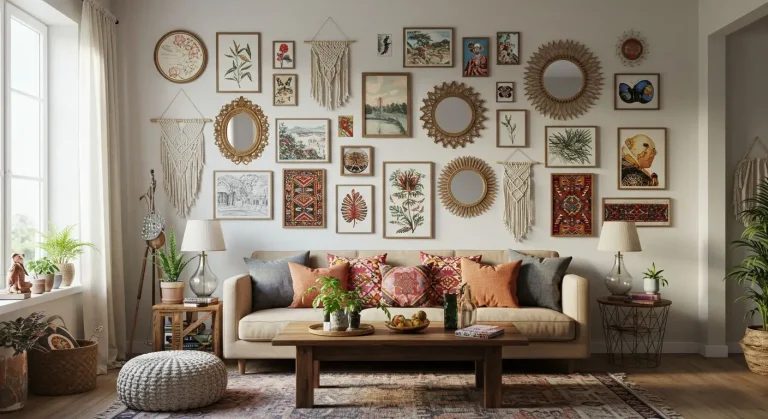 Boho Living Room Gallery Wall