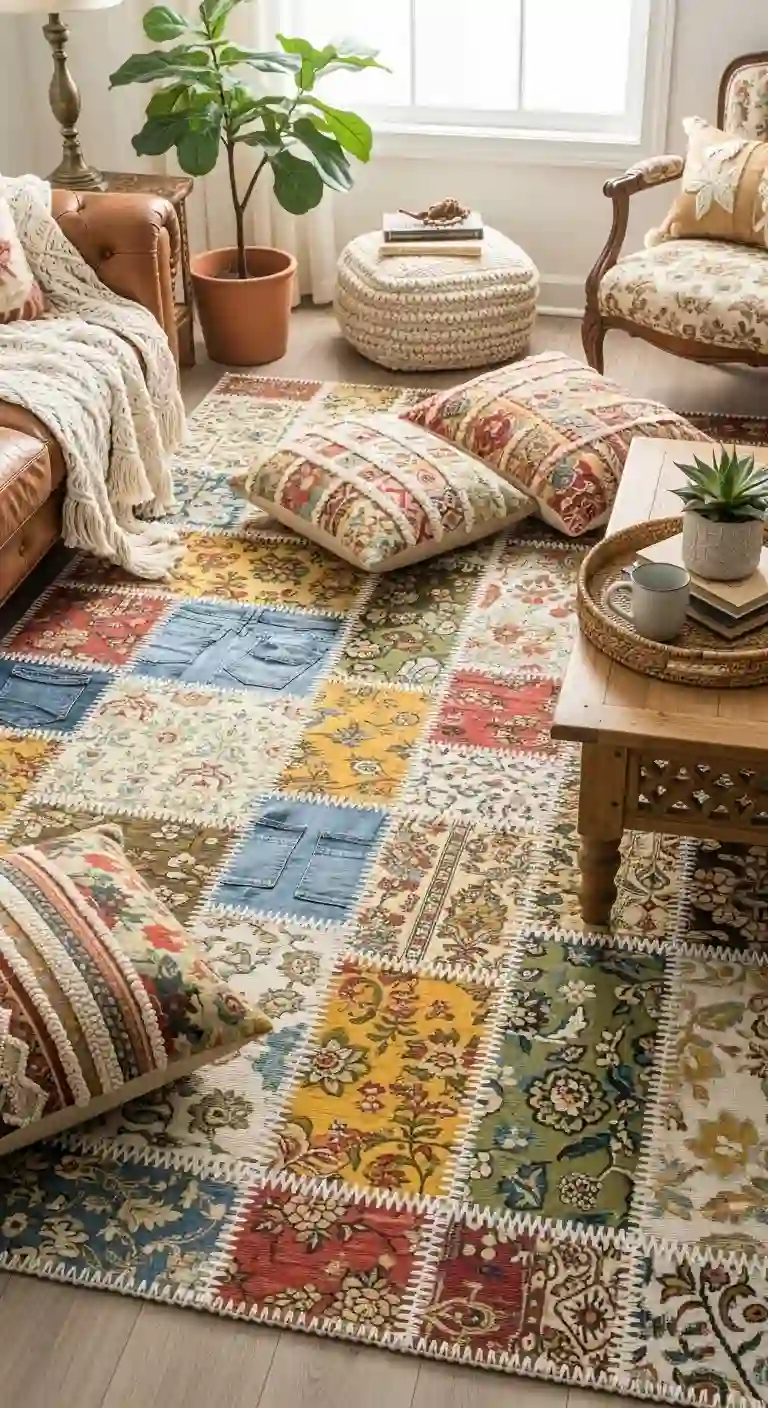 21 Best Boho Living Room Area Rugs for a Cozy Vibe 13 12. Patchwork Rugs