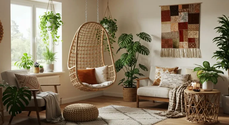 Boho Living Room Hanging Chair