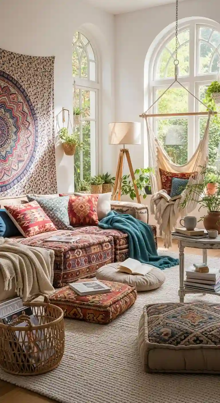 23 Comfy Boho Living Room Floor Seating Ideas for a Relaxed Space 15 13. Cushion Corners for Reading