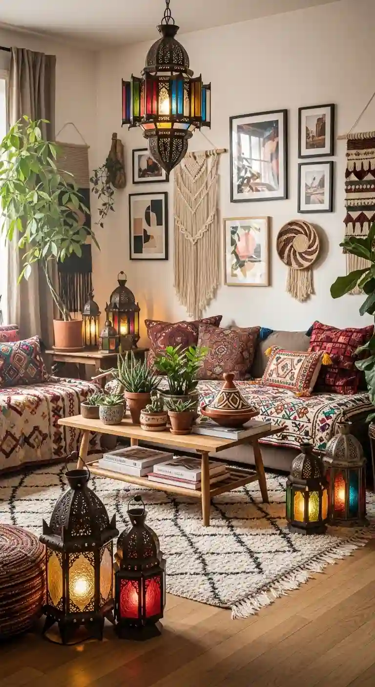 19 Best Boho Living Room Floor Lamp Styles for Warm Lighting 14 13. Moroccan-Inspired Lantern Lamps
