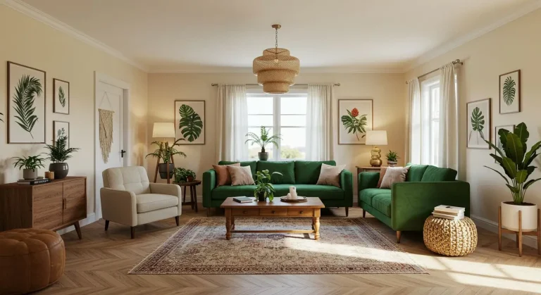 Boho Living Room Open Space