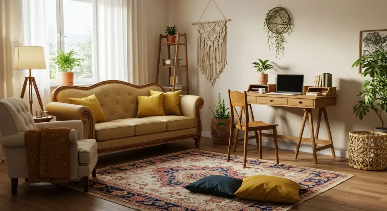 Boho Living Room Office Combo