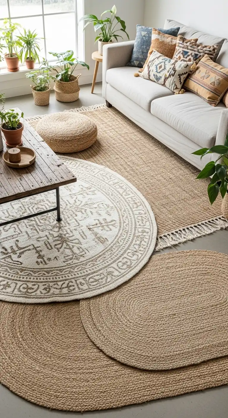 21 Best Boho Living Room Jute Rugs for a Natural Look 15 14. Printed Jute Rug