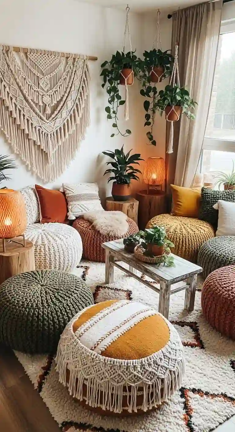 23 Comfy Boho Living Room Floor Seating Ideas for a Relaxed Space 17 15. Round Seating Pods