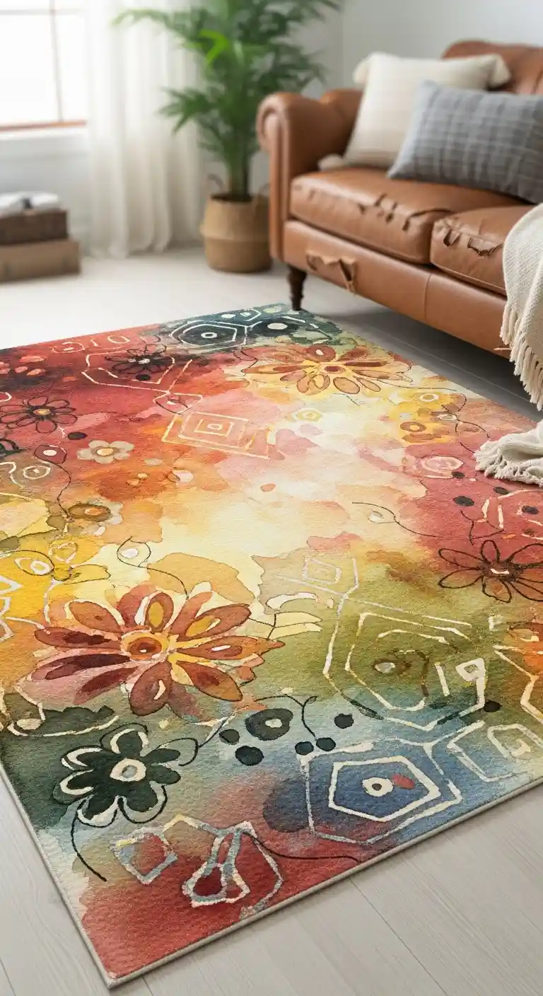 21 Best Boho Living Room Area Rugs for a Cozy Vibe 16 15. Watercolor Rugs