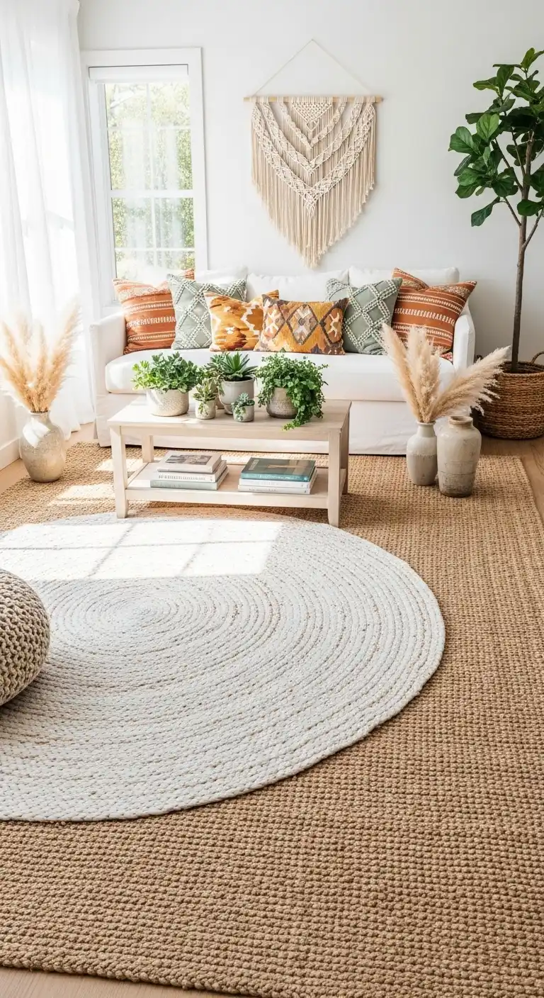 21 Best Boho Living Room Jute Rugs for a Natural Look 17 16. Whitewashed Jute Rug