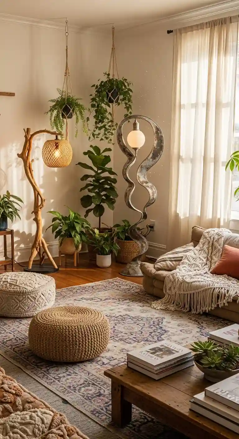 19 Best Boho Living Room Floor Lamp Styles for Warm Lighting 18 17. Sculptural Floor Lamps