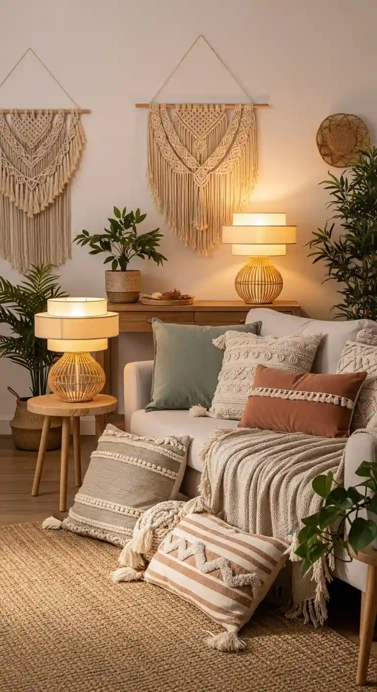 19 Best Boho Living Room Floor Lamp Styles for Warm Lighting 19 18. Layered Shade Lamps