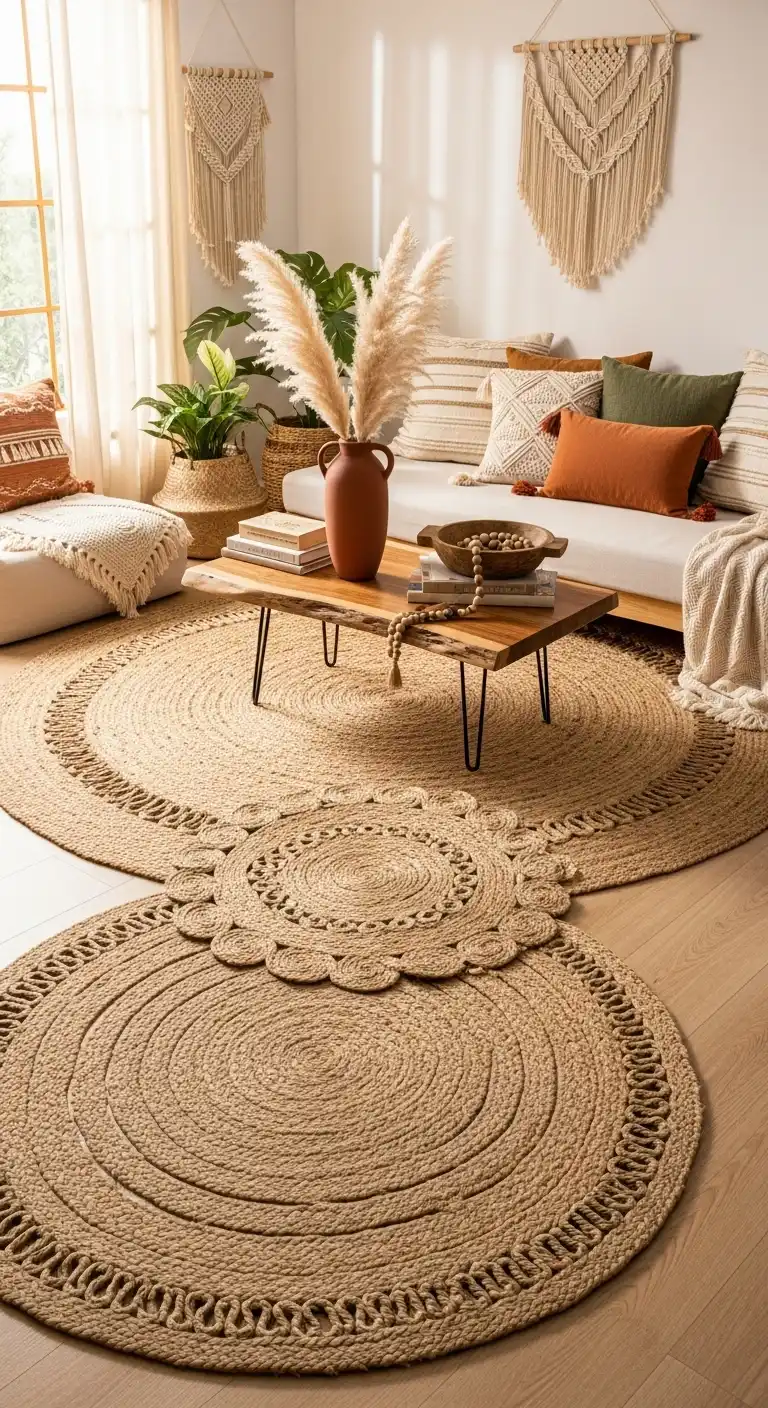 21 Best Boho Living Room Jute Rugs for a Natural Look 19 18. Round Mandala Jute Rug