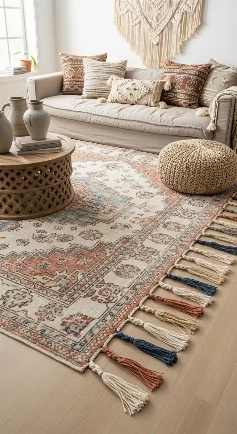 21 Best Boho Living Room Area Rugs for a Cozy Vibe 20 19. Fringe or Tassel Rugs