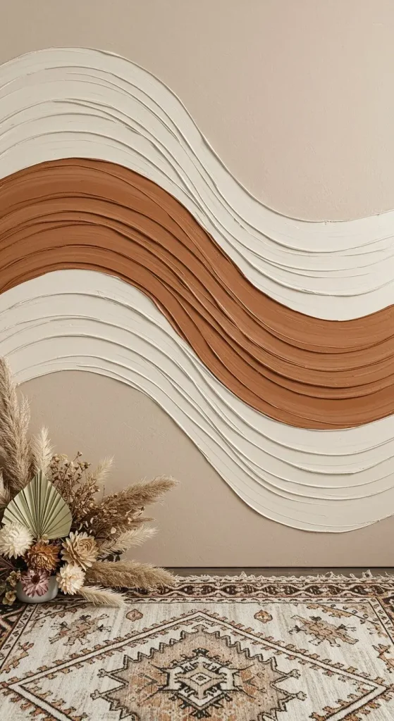 Inspiring Boho Abstract Wall Art Ideas for Your Home 4 2. Earthy Textured Canvas