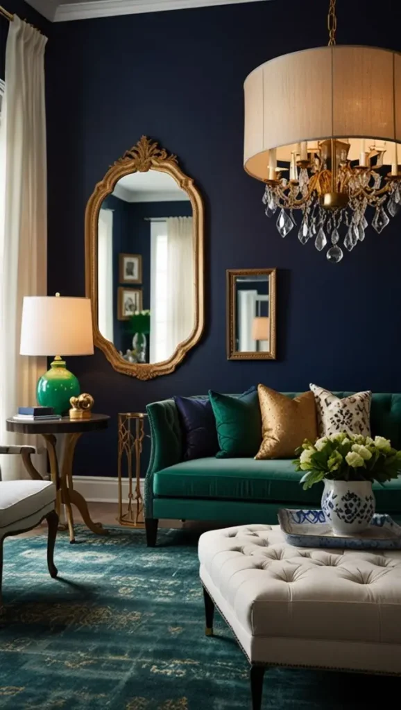 5 Perfect Boho Living Room Color Palette Ideas to Try 2 2. Jewel-Toned Bliss