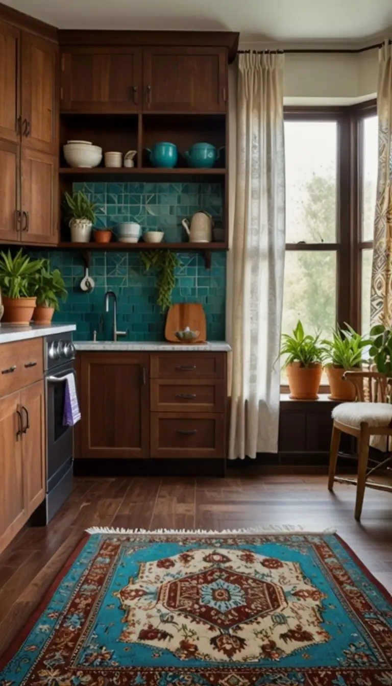 19 Boho Kitchen Brown Cabinet Designs to Inspire Your Next Remodel 4 2. Two-Toned Brown and White Cabinets