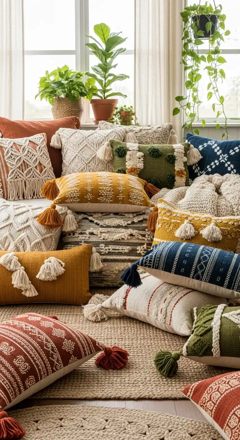 21 Cozy & Stylish Boho Living Room Pillows to Elevate Your Space 22 21. Use Handmade and Artisan Pieces