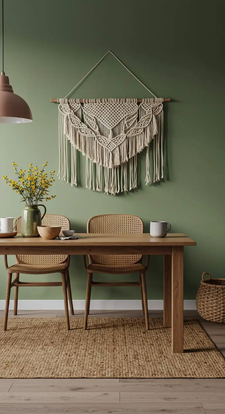 19 Natural Green Earthy Boho Kitchen Design Ideas 5 3. Layer Natural Textures