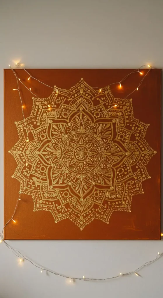 Inspiring Boho Abstract Wall Art Ideas for Your Home 5 3. Mandala-Inspired Abstracts