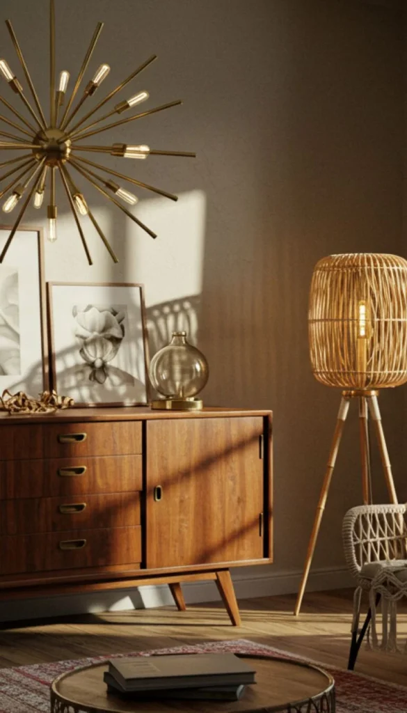 Chic Mid Century Modern Boho Home Decor Ideas to Try: 25 Stylish Tips 5 3. Statement Lighting