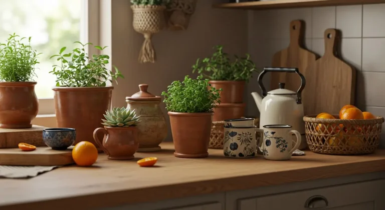 Boho Kitchen Counter Decor