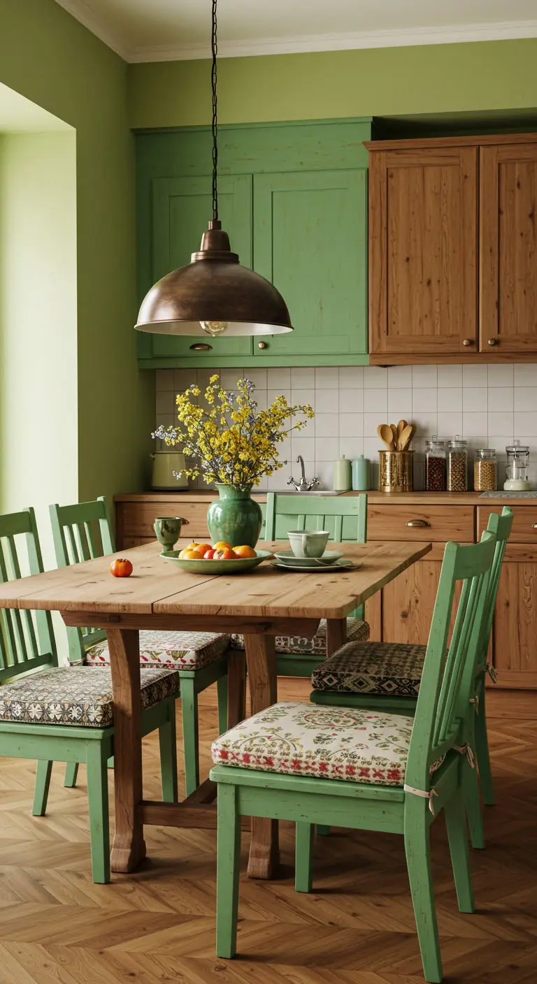 19 Natural Green Earthy Boho Kitchen Design Ideas 6 4. Go Vintage or Antique