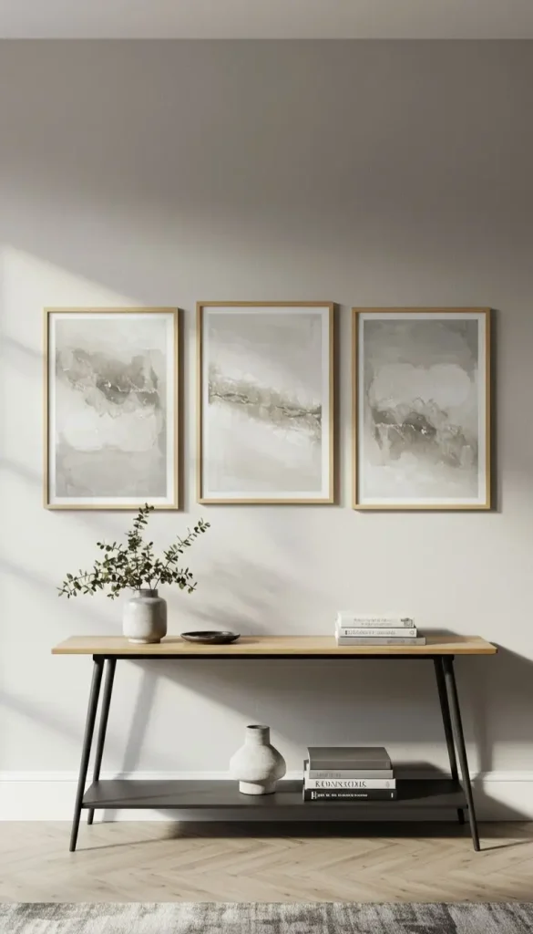 Scandinavian Boho Ideas to Create a Warm Minimalist Space 6 4. Minimalist Gallery Walls
