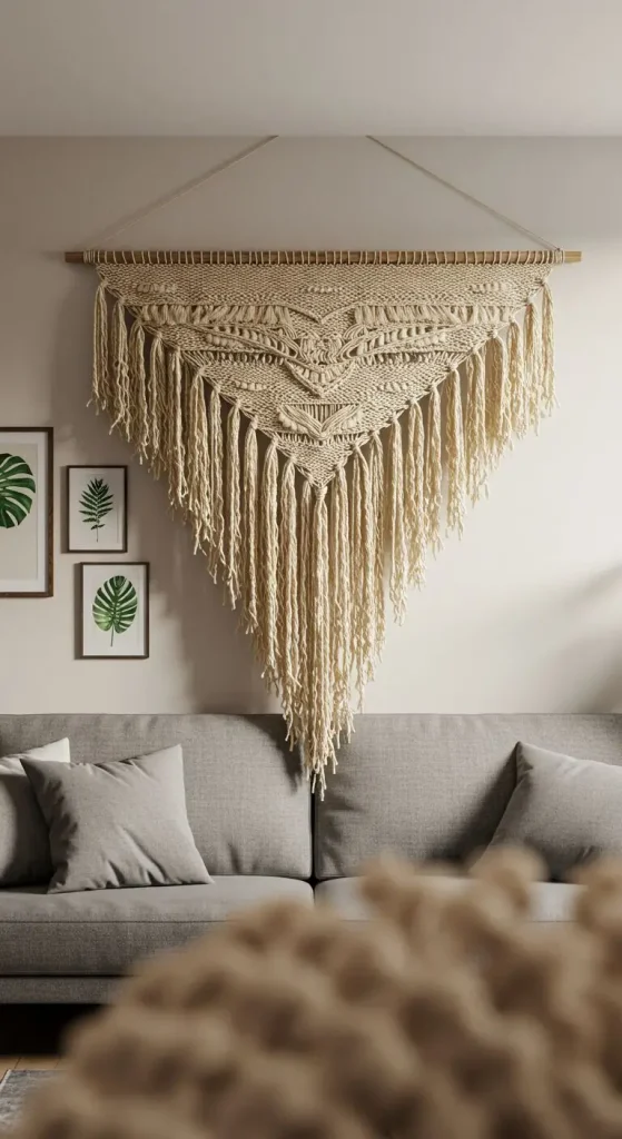 Inspiring Boho Abstract Wall Art Ideas for Your Home 6 4. Woven Wall Hangings