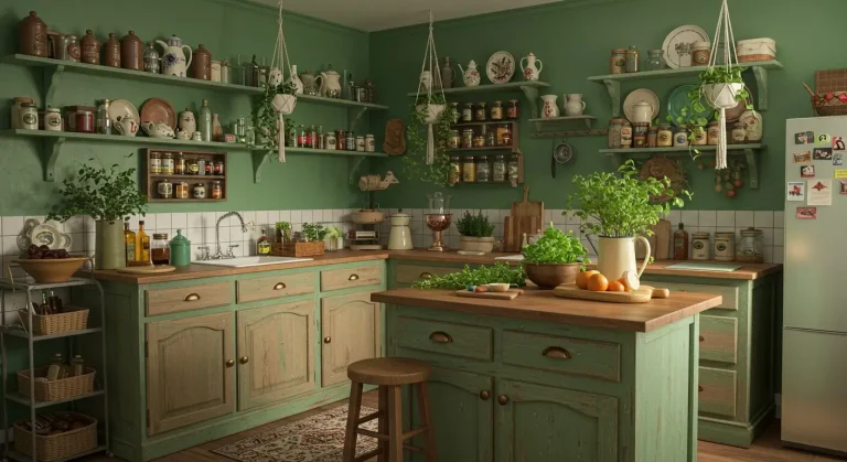 Emerald Green Boho Kitchen