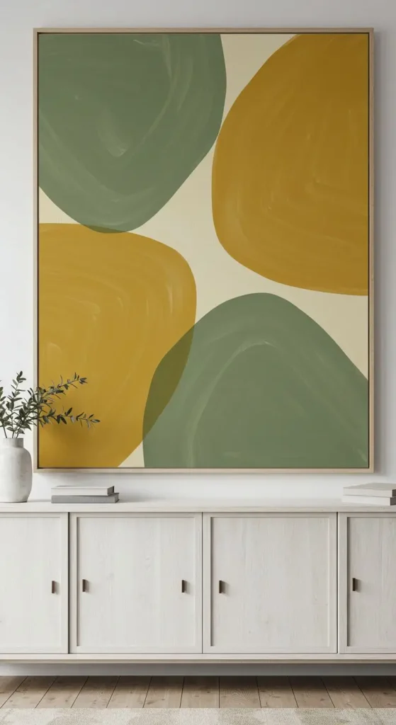 Inspiring Boho Abstract Wall Art Ideas for Your Home 7 5. Bold Color Blocking