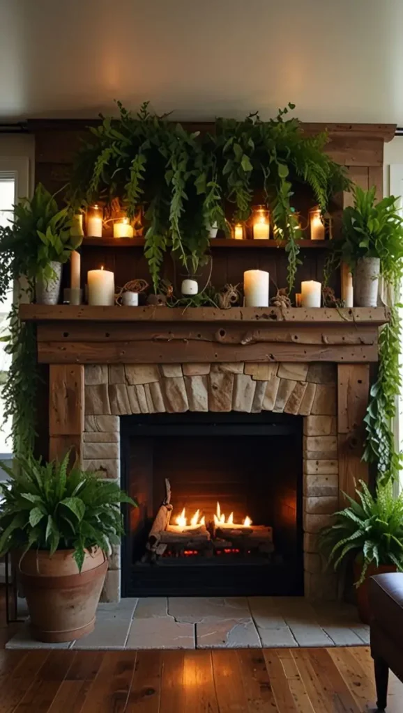 19 Best Ways to Style Boho Living Room Hanging Plants 6 5. Enhance Mantels and Fireplaces