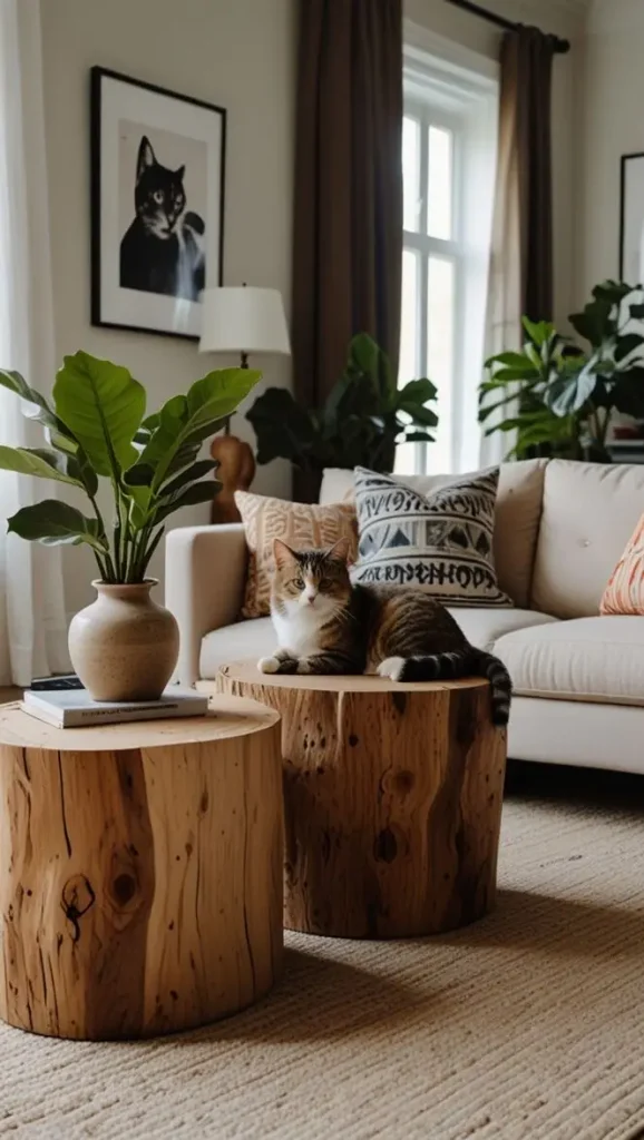 7 Unique Boho Living Room End Tables to Complement Your Decor 5 5. Tree Stump End Tables