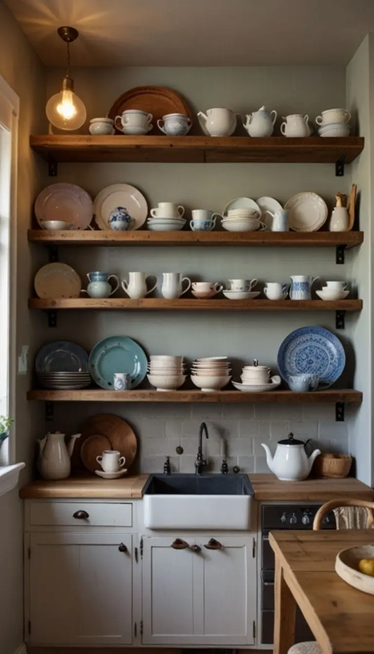 21 Boho Kitchen Bloxburg Design Ideas to Try 7 5. Use Open Shelves for Creative Displays