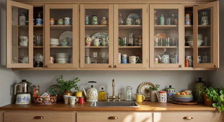 Boho Kitchen Glass Cabinet Inspirations