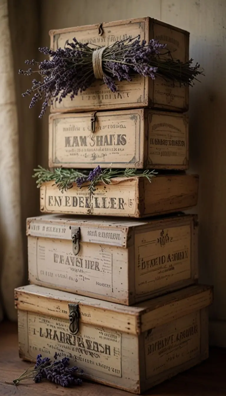 19 Clever Boho Kitchen Above Cabinet Decor Ideas 8 6. Wooden Crates and Rustic Boxes