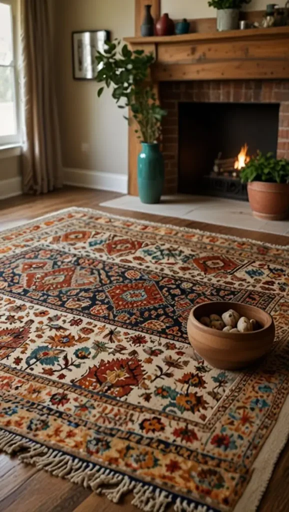 21 Best Boho Living Room Area Rugs for a Cozy Vibe 8 7. Hand-Painted Rugs