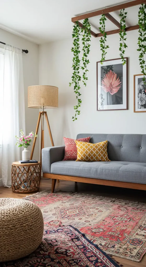 Chic Boho Living Room Rug Ideas for a Grey Couch – 35 Inspiring Looks 8 7. Layered Rugs