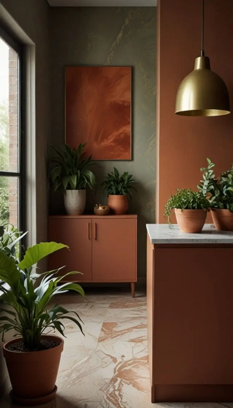 19 Boho Kitchen Brown Cabinet Designs to Inspire Your Next Remodel 9 7. Matte Brown Cabinets for Modern Boho