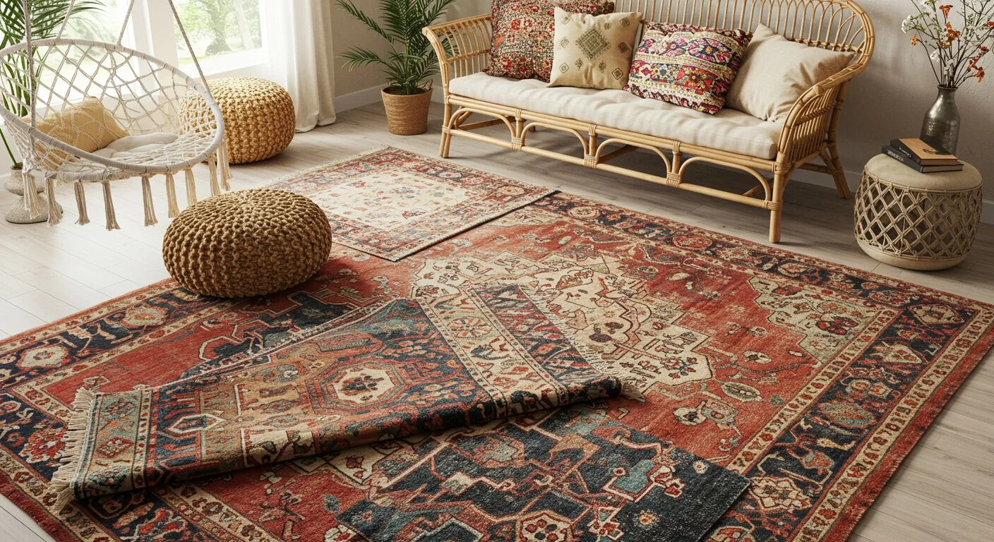 21 Best Boho Living Room Area Rugs For A Cozy Vibe