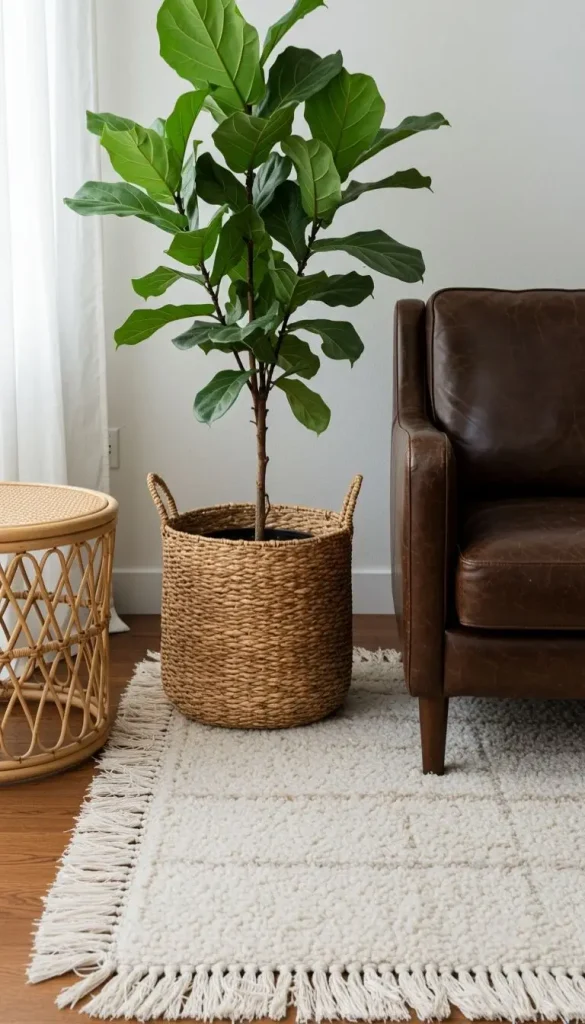 Scandinavian Boho Ideas to Create a Warm Minimalist Space 10 8. Woven Decor Elements