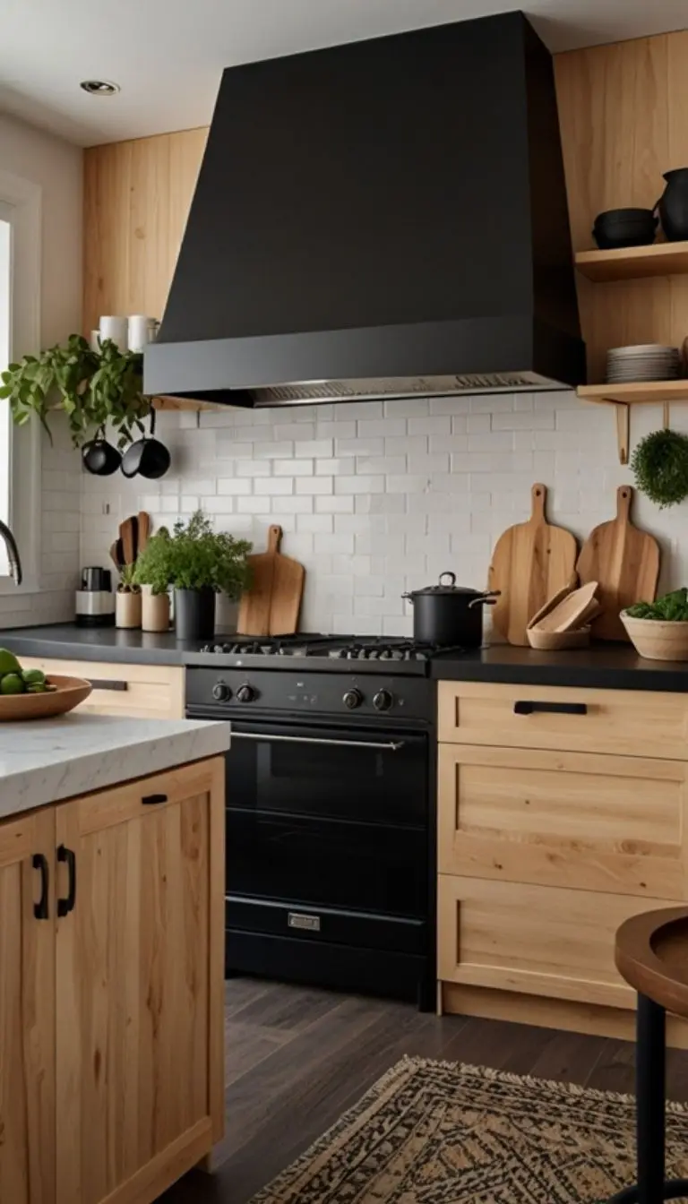 19 Stunning Boho Kitchen Black Decor Ideas for a Stylish Home 11 9. Use Black Appliances