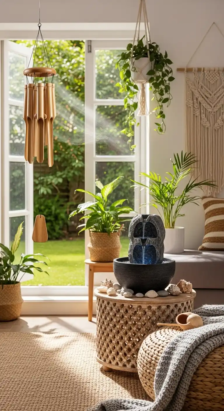 17. Add Sound Elements—Wind Chimes or Water Features