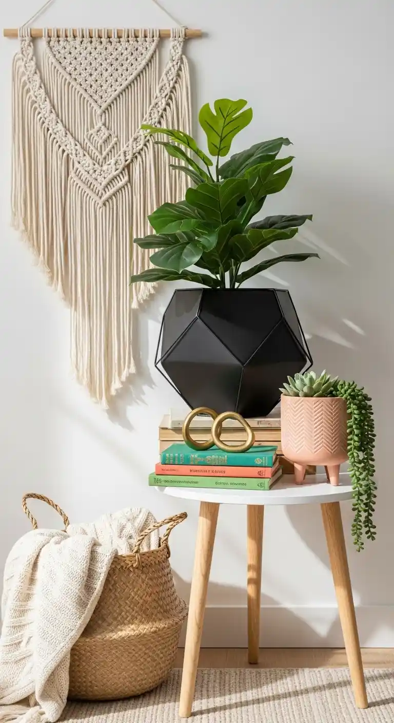 Chic Mid Century Modern Boho Home Decor Ideas to Try: 25 Stylish Tips 12 10. Geometric Planters