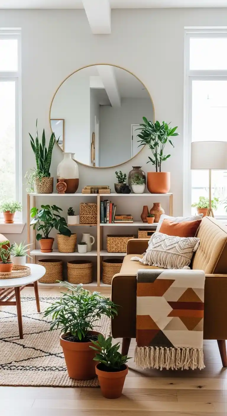 Chic Mid Century Modern Boho Home Decor Ideas to Try: 25 Stylish Tips 17 15. Minimalist Open Shelving