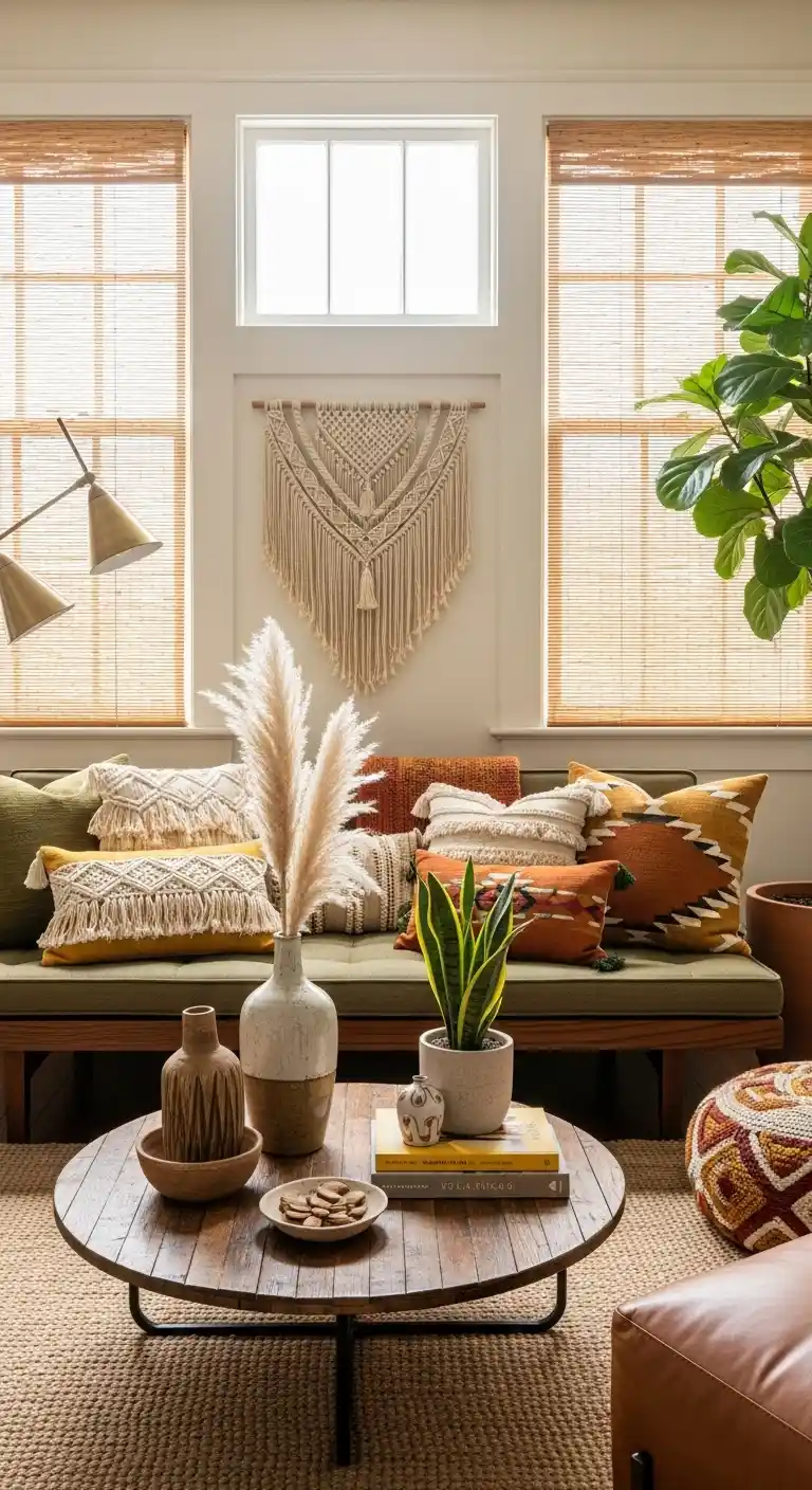 Chic Mid Century Modern Boho Home Decor Ideas to Try: 25 Stylish Tips 21 19. Natural Fiber Window Treatments