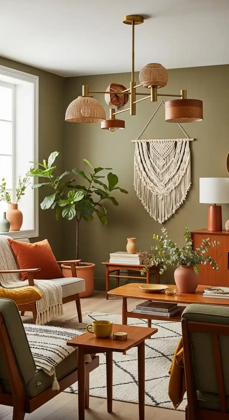 Chic Mid Century Modern Boho Home Decor Ideas to Try: 25 Stylish Tips 24 22. Mixed-Material Lighting Fixtures