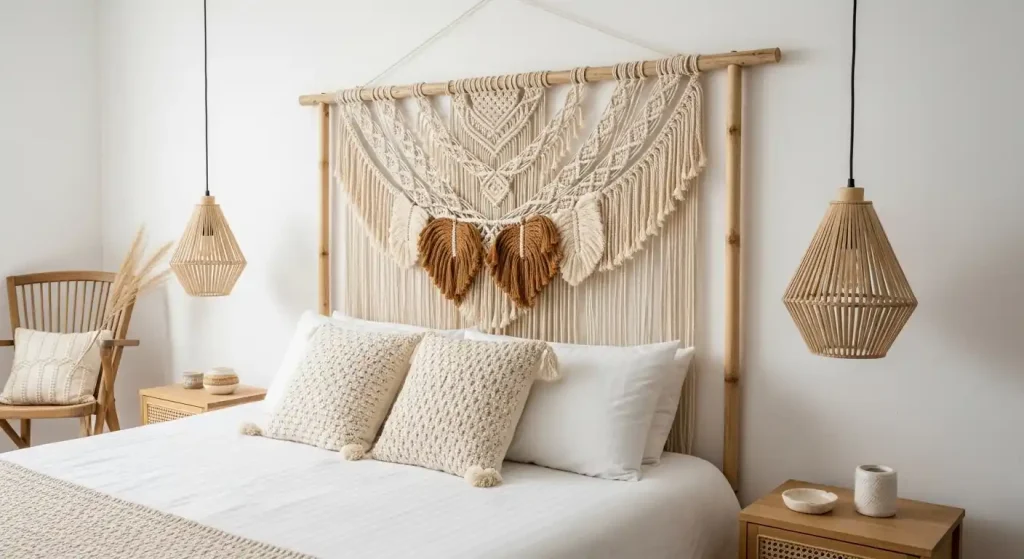Boho Macramé Wall Hanging Headboards: Using Wall Hangings and Macramé for Headboards 3 Macramé Wall Hanging Headboards